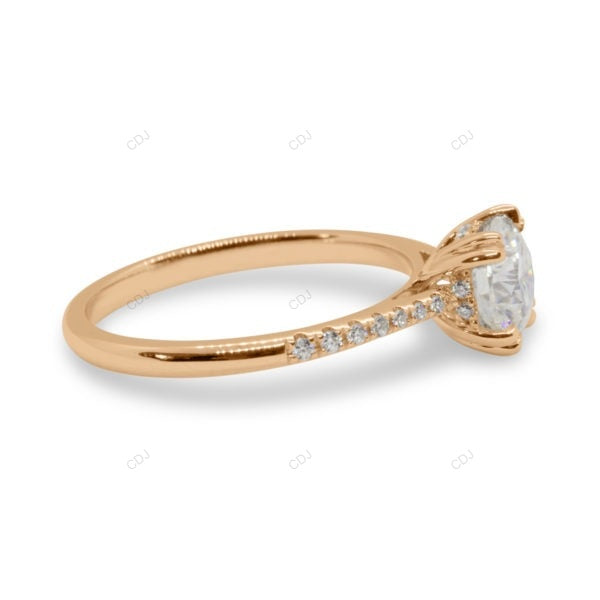 Double Prong Yellow Gold Lab Grown Diamond Ring