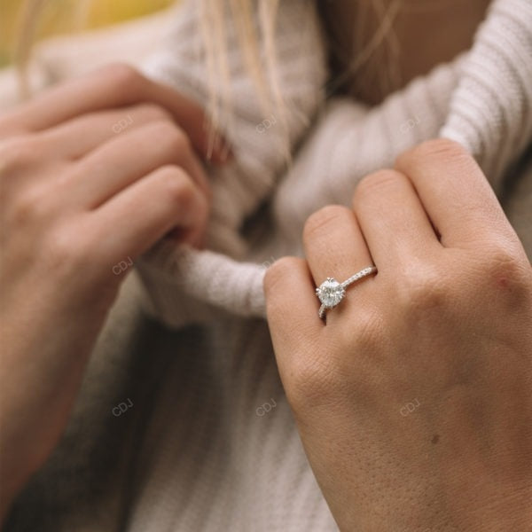 Double Prong Yellow Gold Lab Grown Diamond Ring