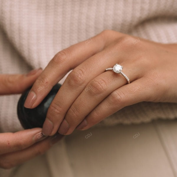 Double Prong Yellow Gold Lab Grown Diamond Ring