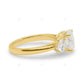 Three Stone Bubble Prong Lab Grown Diamond Gold Ring