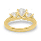 Three Stone Bubble Prong Lab Grown Diamond Gold Ring