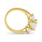 Three Stone Bubble Prong Lab Grown Diamond Gold Ring