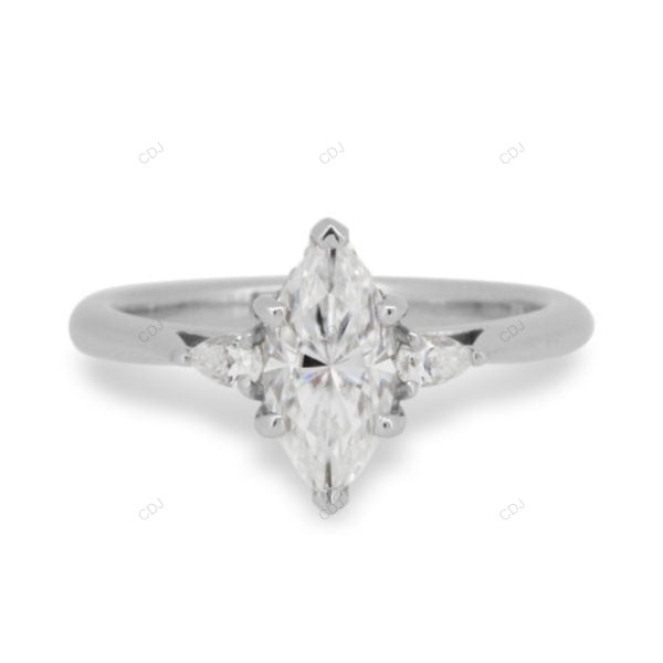 Marquise Cut Lab Grown Diamond White Gold Ring