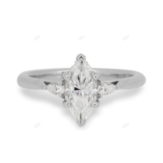 Marquise Cut Lab Grown Diamond White Gold Ring
