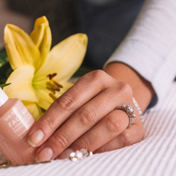 Rose Gold Lab Grown Diamond Cluster Ring For Women