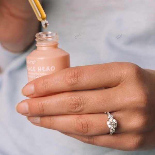 Rose Gold Lab Grown Diamond Cluster Ring For Women