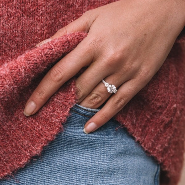 Rose Gold Lab Grown Diamond Cluster Ring For Women