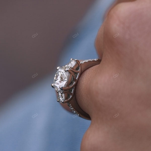 Rose Gold Lab Grown Diamond Cluster Ring For Women
