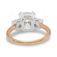 Two Tone Custer Lab Grown Diamond Engagement Gold Ring