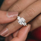 Two Tone Custer Lab Grown Diamond Engagement Gold Ring