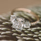 Two Tone Custer Lab Grown Diamond Engagement Gold Ring