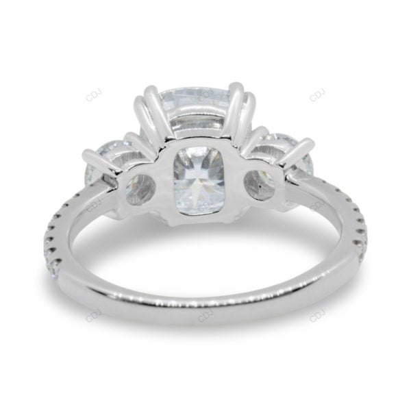 Two Tone Custer Lab Grown Diamond Engagement Gold Ring