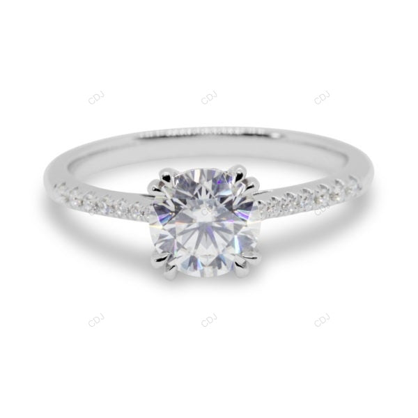 Double Prong Yellow Gold Lab Grown Diamond Ring