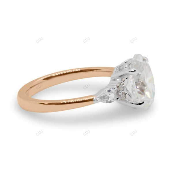 Two Tone Oval Cut Lab Grown Diamond Gold Ring