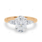 Two Tone Oval Cut Lab Grown Diamond Gold Ring