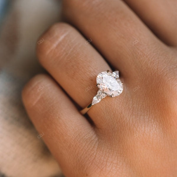 White Gold Oval Cut Lab Grown Diamond Ring