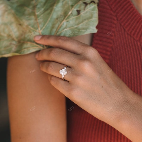 White Gold Oval Cut Lab Grown Diamond Ring