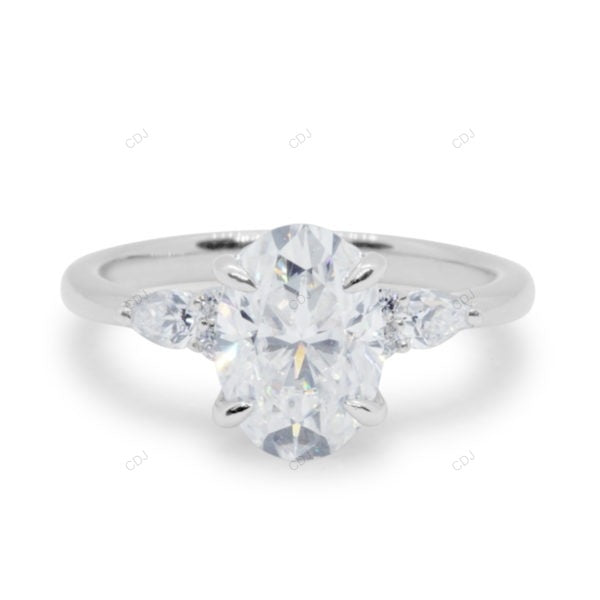 White Gold Oval Cut Lab Grown Diamond Ring