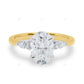 Two Tone Oval Cut Lab Grown Diamond Gold Ring