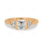 Asscher Cut Lab Grown Diamond Three Stone Engagement Ring