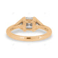 Asscher Cut Lab Grown Diamond Three Stone Engagement Ring