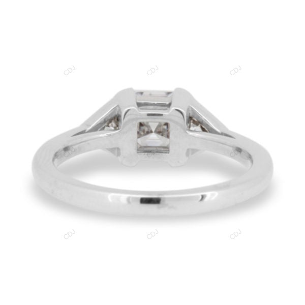 Asscher Cut Lab Grown Diamond Three Stone Engagement Ring