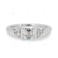 Asscher Cut Lab Grown Diamond Three Stone Engagement Ring