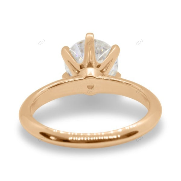 Six Prong Lab Grown Diamond Rose Gold Ring