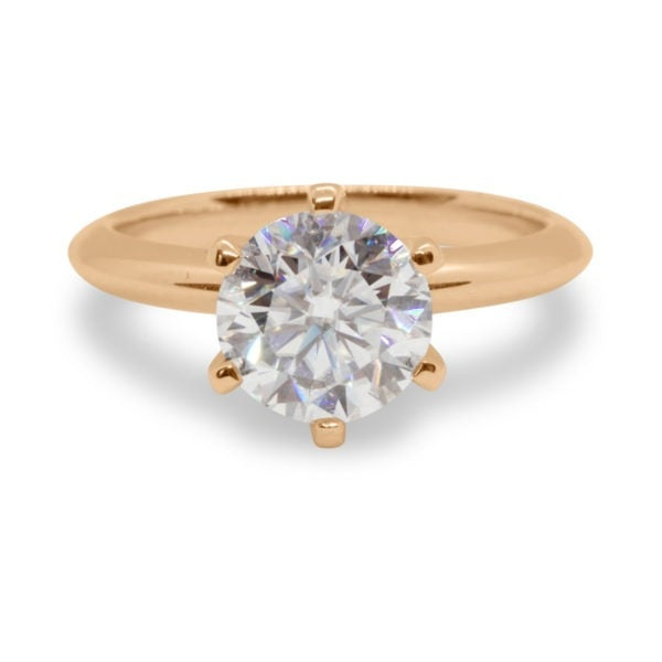 Six Prong Lab Grown Diamond Rose Gold Ring