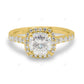 Lab Grown Cushion Diamond Halo Gold Engagement Ring