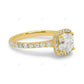 Lab Grown Cushion Diamond Halo Gold Engagement Ring