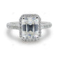 Emerald Cut Halo Lab Grown Diamond Pave Gold Ring
