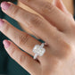 Emerald Cut Halo Lab Grown Diamond Pave Gold Ring