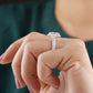 Emerald Cut Halo Lab Grown Diamond Pave Gold Ring