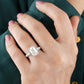 Emerald Cut Halo Lab Grown Diamond Pave Gold Ring