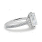 Emerald Cut Halo Lab Grown Diamond Pave Gold Ring