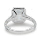 Emerald Cut Halo Lab Grown Diamond Pave Gold Ring