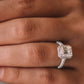 Emerald Cut Halo Lab Grown Diamond Pave Gold Ring