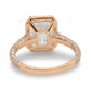 Emerald Cut Halo Lab Grown Diamond Pave Gold Ring