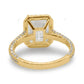 Emerald Cut Halo Lab Grown Diamond Pave Gold Ring