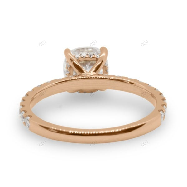 Cushion Cut Lab Diamond Classic Gold Bridal Ring