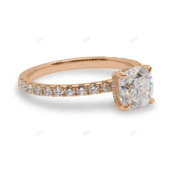 Cushion Cut Lab Diamond Classic Gold Bridal Ring