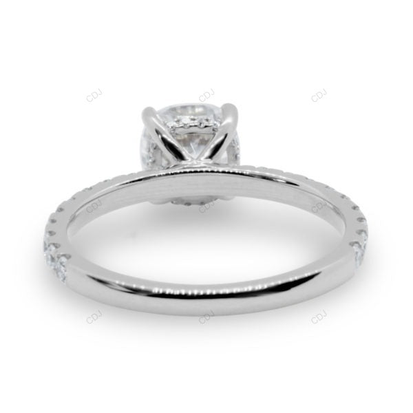 Cushion Cut Lab Diamond Classic Gold Bridal Ring