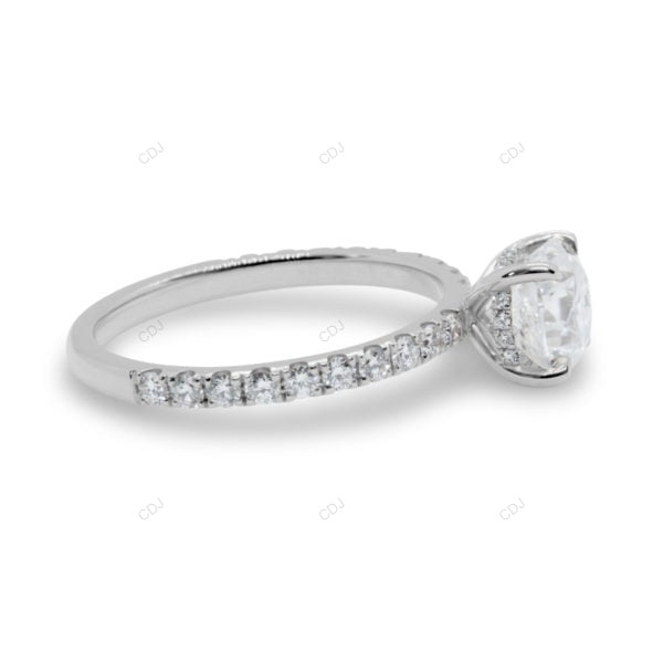 Cushion Cut Lab Diamond Classic Gold Bridal Ring