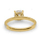 Cushion Cut Lab Diamond Classic Gold Bridal Ring