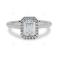 Emerald Cut Lab Diamond Classic Gold Halo Ring