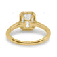 Emerald Cut Lab Diamond Classic Gold Halo Ring