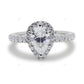 Pear Cut Halo Setting Lab Grown Diamond Gold Ring
