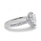 Pear Cut Halo Setting Lab Grown Diamond Gold Ring