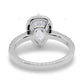 Pear Cut Halo Setting Lab Grown Diamond Gold Ring